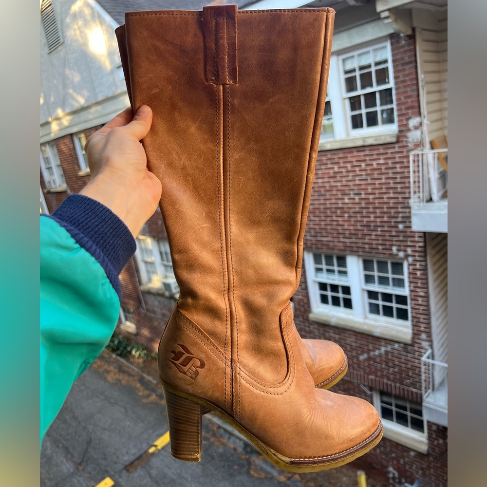 Brown Leather Knee-High Boots